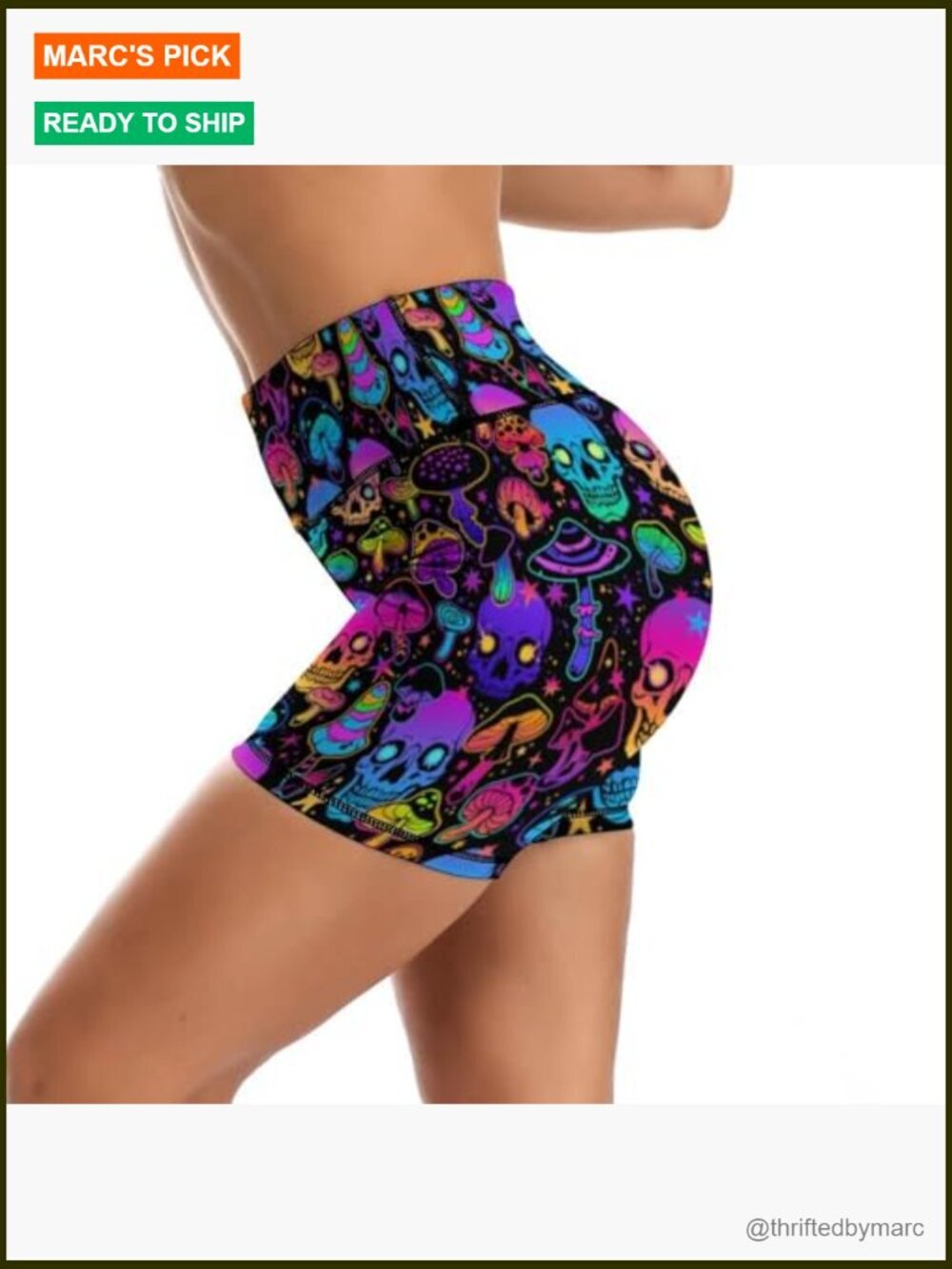 High Waisted Biker Shorts Yoga Athletic Running Workout - Picture 2 of 5